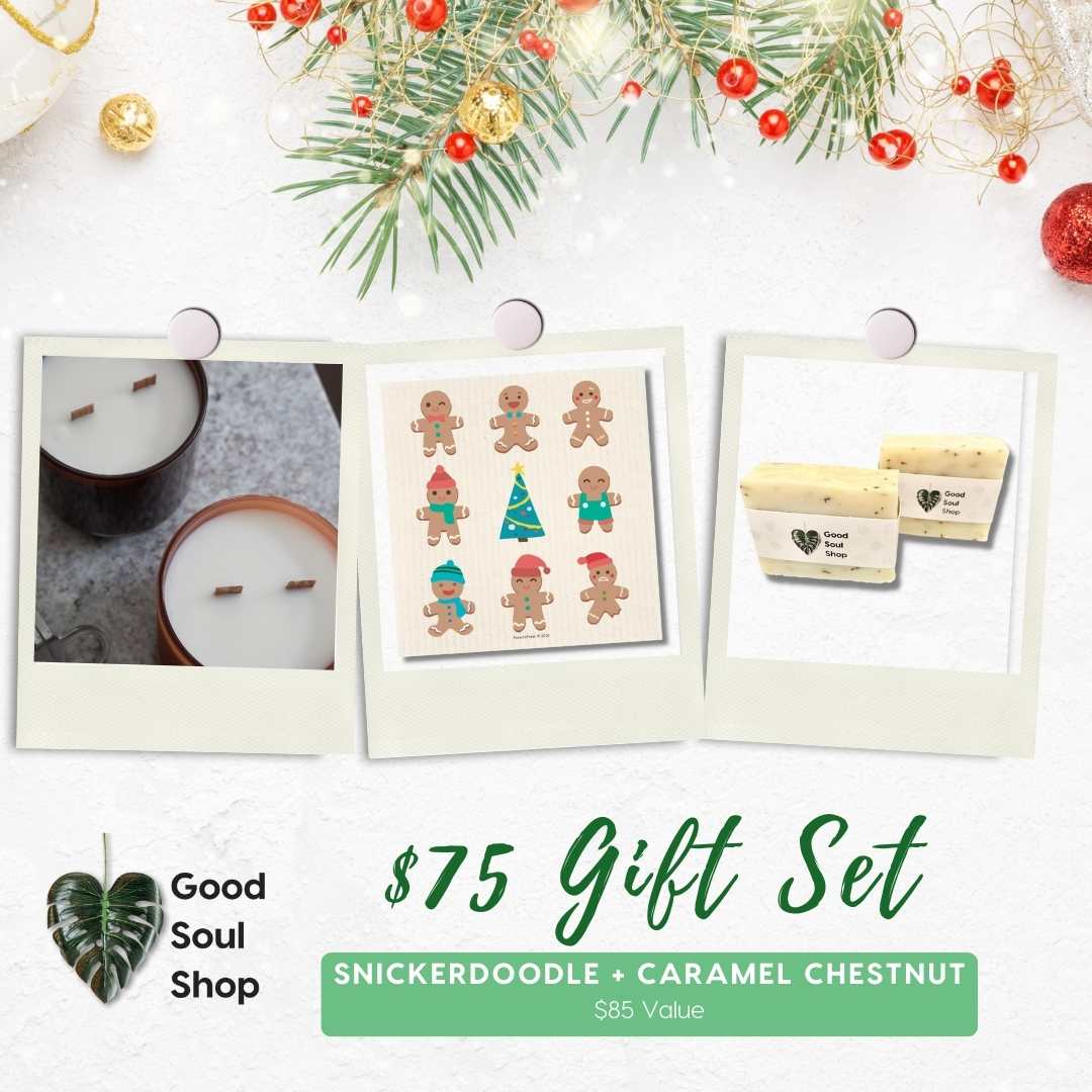Snickerdoodle + Caramel Chestnut Candle and Soap Gift Set