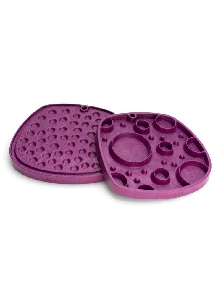 West Paw Feast Lick Mat and Slow Feeder with Red Bubbles