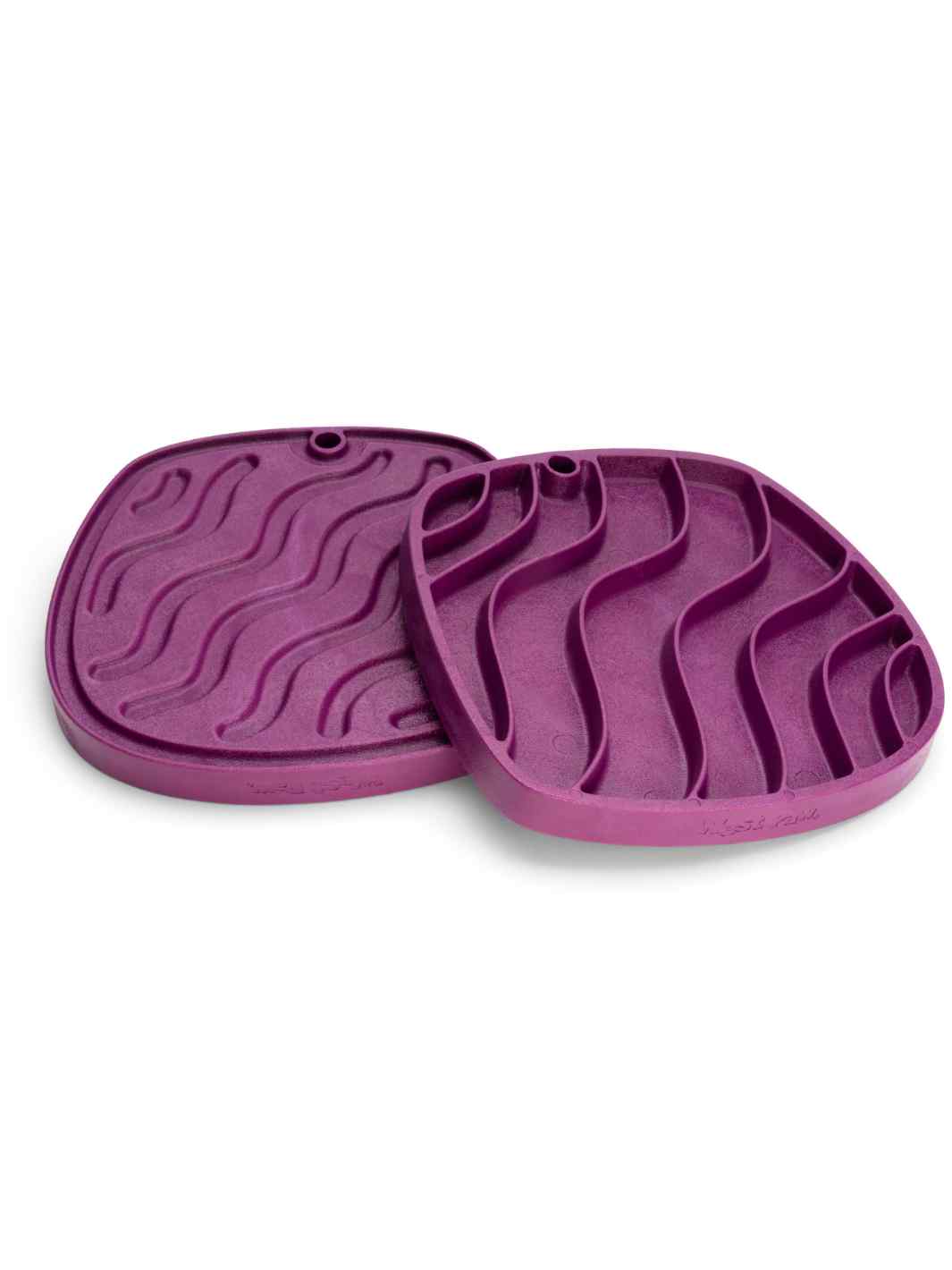 West Paw Feast Lick Mat and Slow Feeder with Red Waves