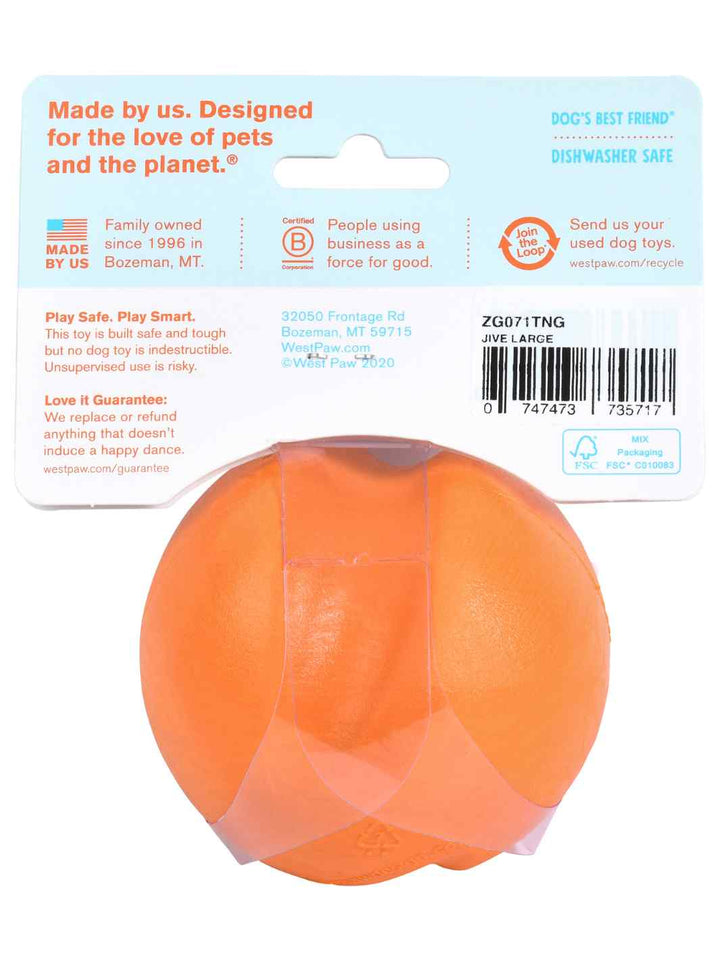 West Paw Jive Ball Back Package