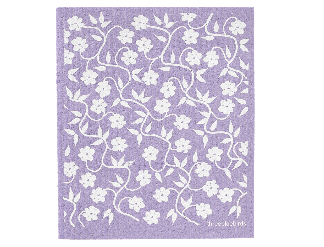 Vines on Purple Swedish Dish Sponge - Good Soul Shop