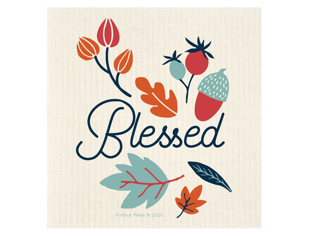 Blessed Acorns & Leaves Swedish Dishcloth - Good Soul Shop