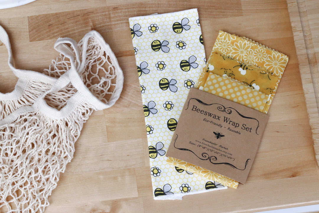 Zero Waste Beeswax wrap unpaper towel reusable mesh shopping bag