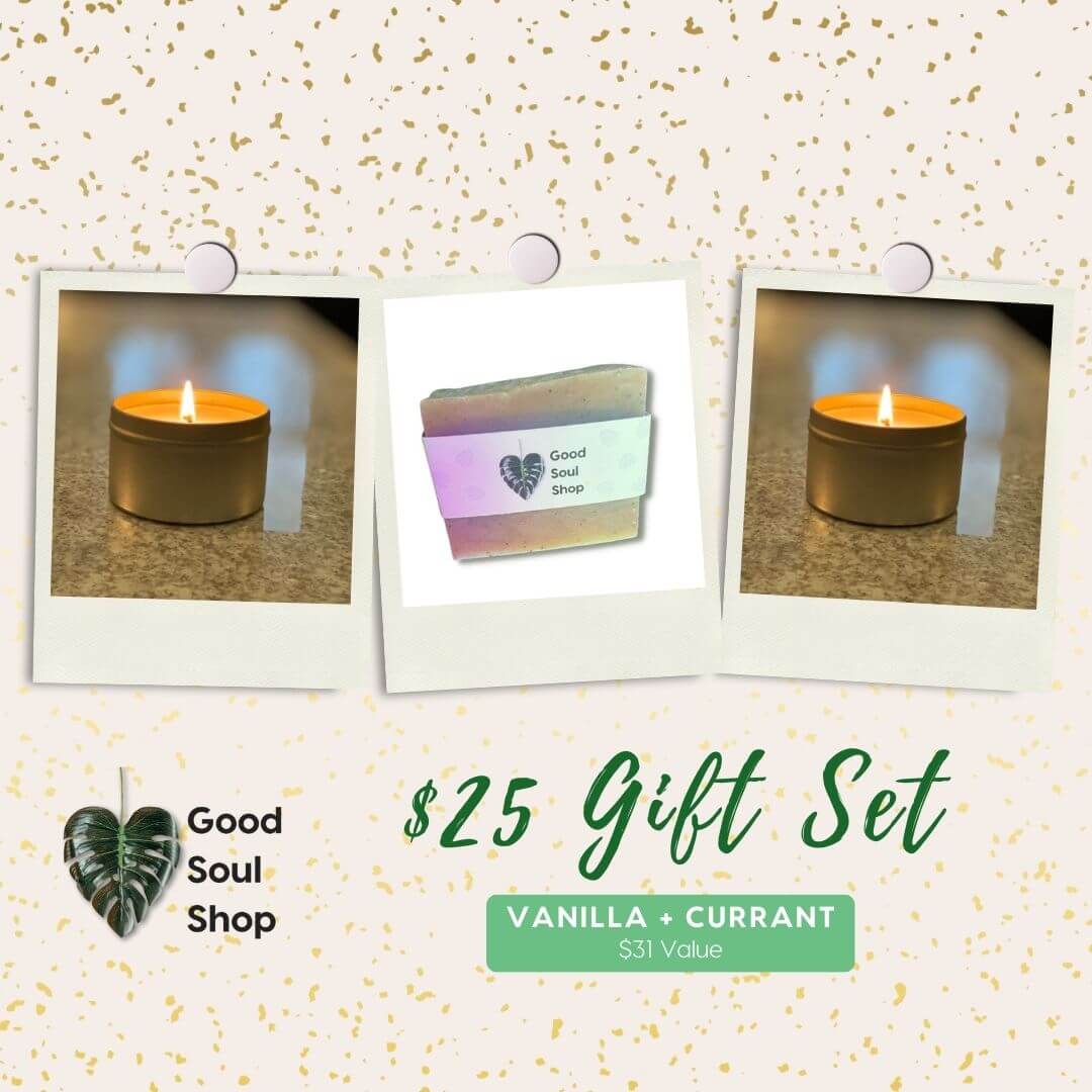 Vanilla Bean and Currant + Prosecco Candles and Berry Cassis Soap Gift Set