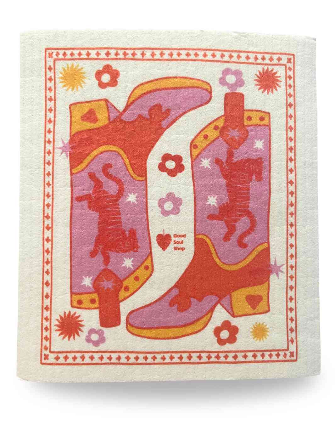 Swedish Dishcloths with Cowgirl Boots and Tigers 