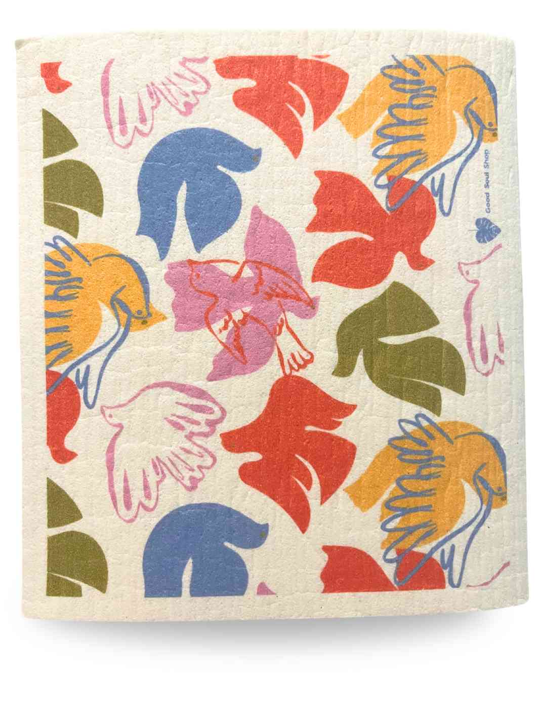 Good Soul Shop Set of Twelve Swedish Dishcloths Reusable Paper Towels Flying Doves