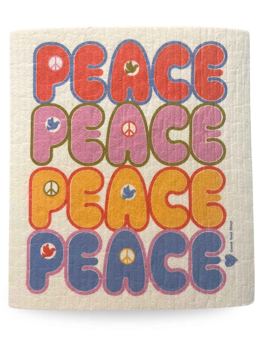 Good Soul Shop Swedish Dishcloth Peace Signs