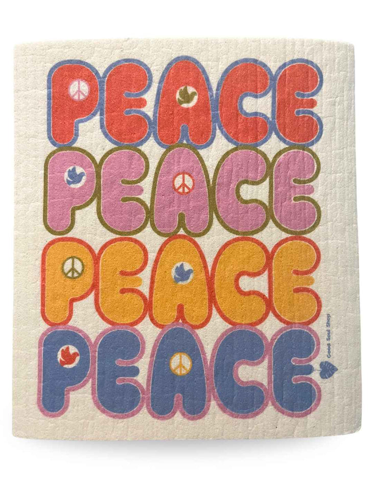 Good Soul Shop Swedish Dishcloth Peace Signs