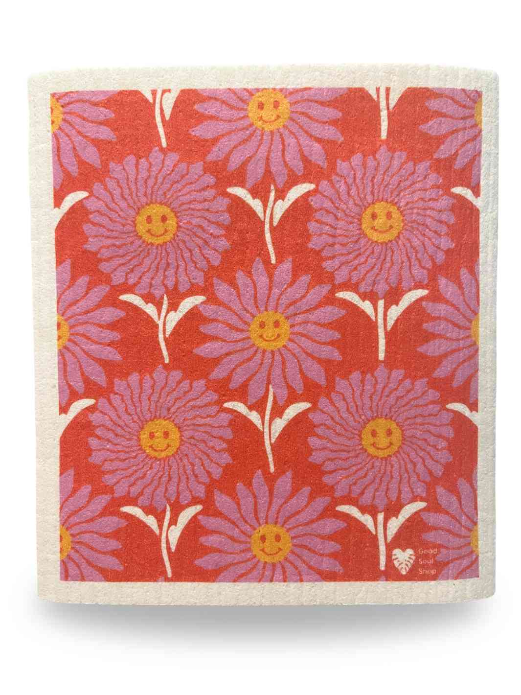Swedish Dishcloths with Smiling Flowers