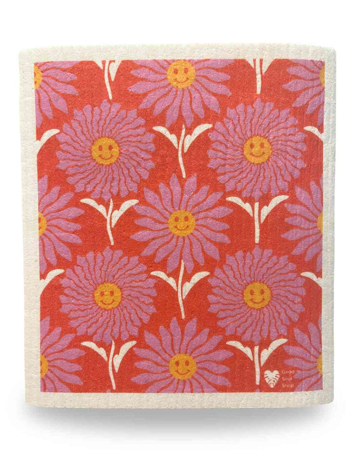 Swedish Dishcloths with Smiling Flowers