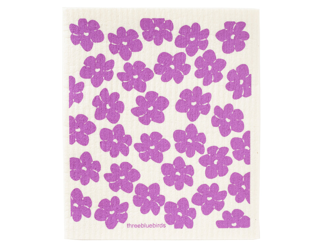 Purple Poppies Swedish Dishcloth - Good Soul Shop