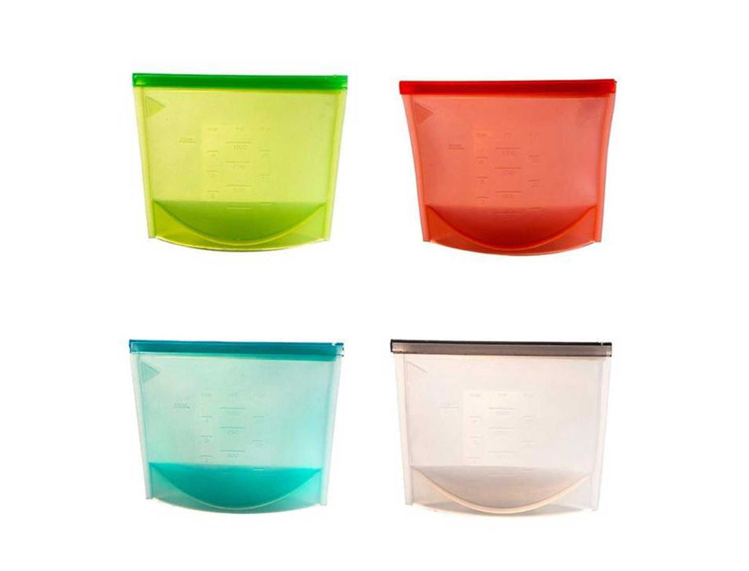 Silicone Food Storage Bag with Slider - Green