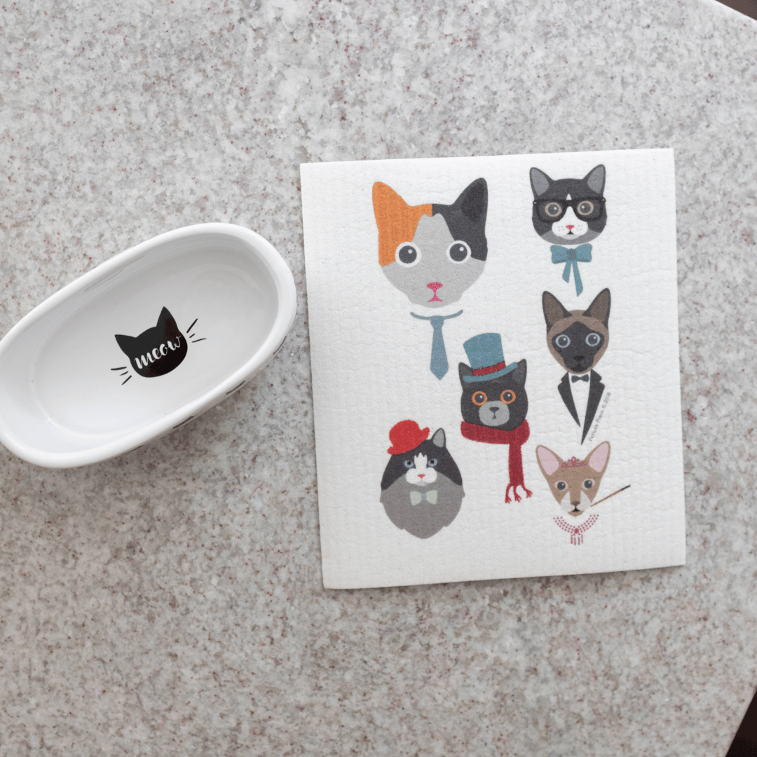 Cat Characters Swedish Dishcloth