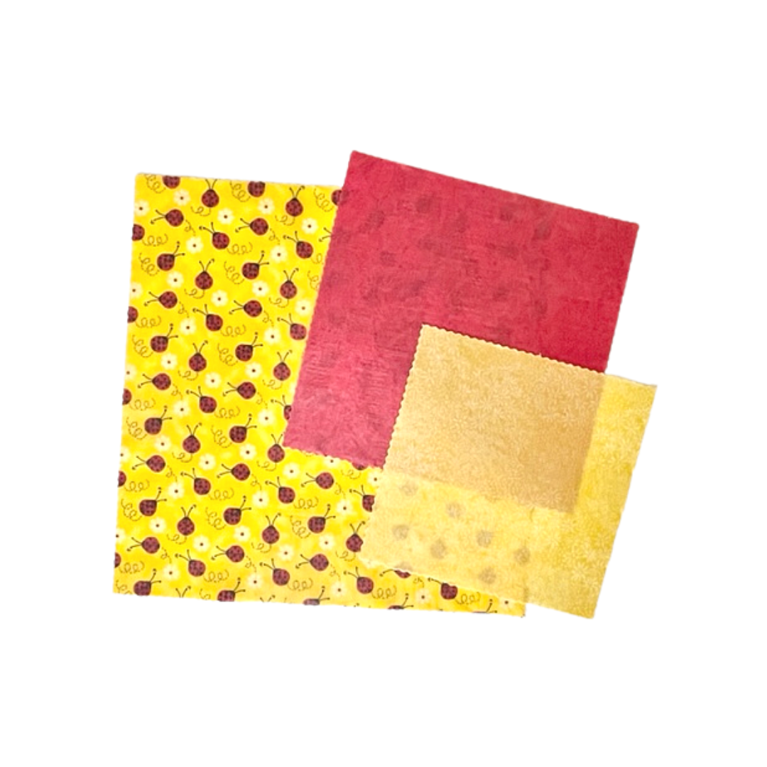 Beeswax Wrap Set of 3 - Lady Bugs