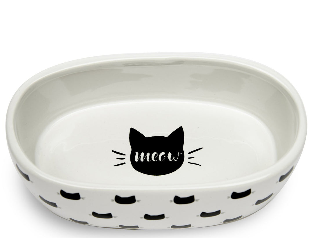 White Monty Oval Cat Dish - Good Soul Shop