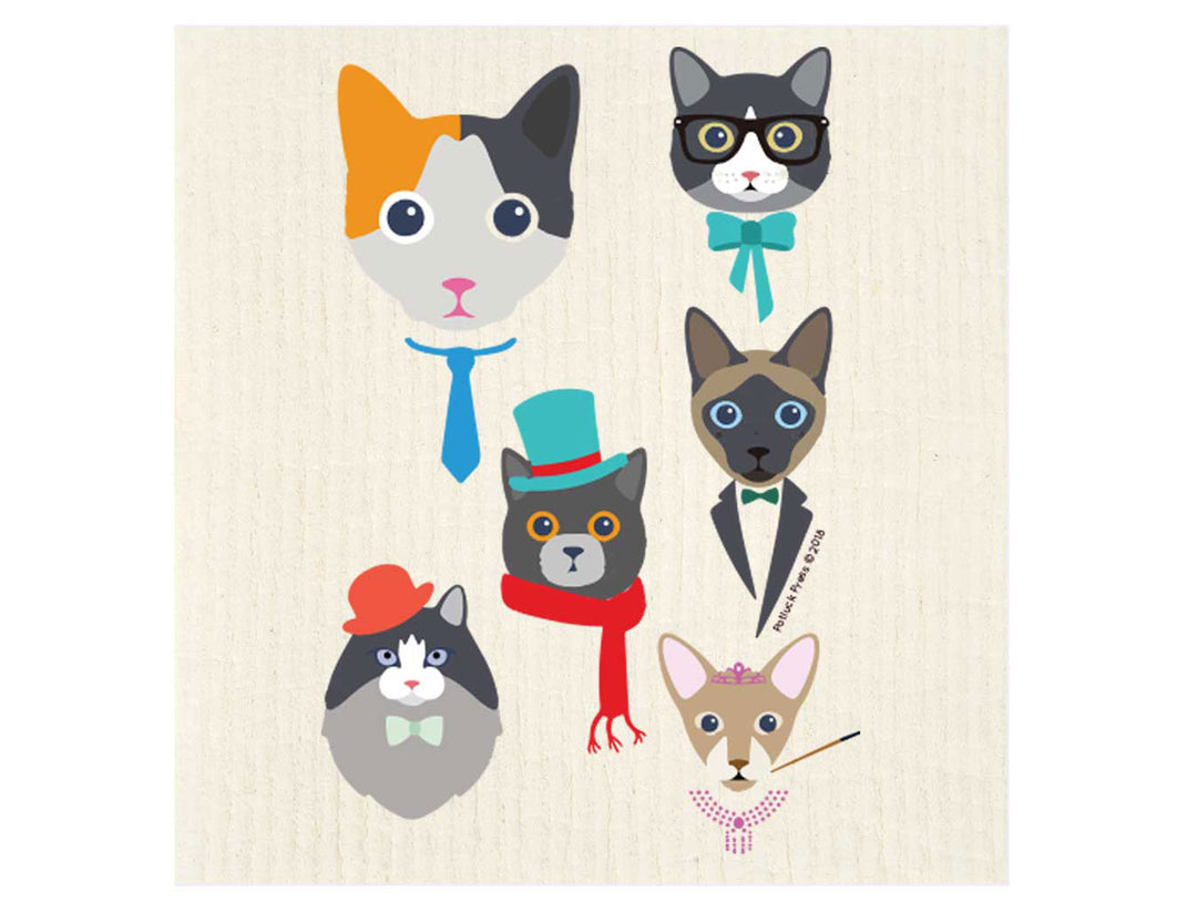 Cat Characters Swedish Dishcloth - Good Soul Shop